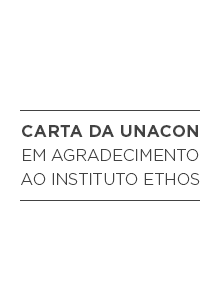 Carta da Unacon em agradecimento ao Ethos